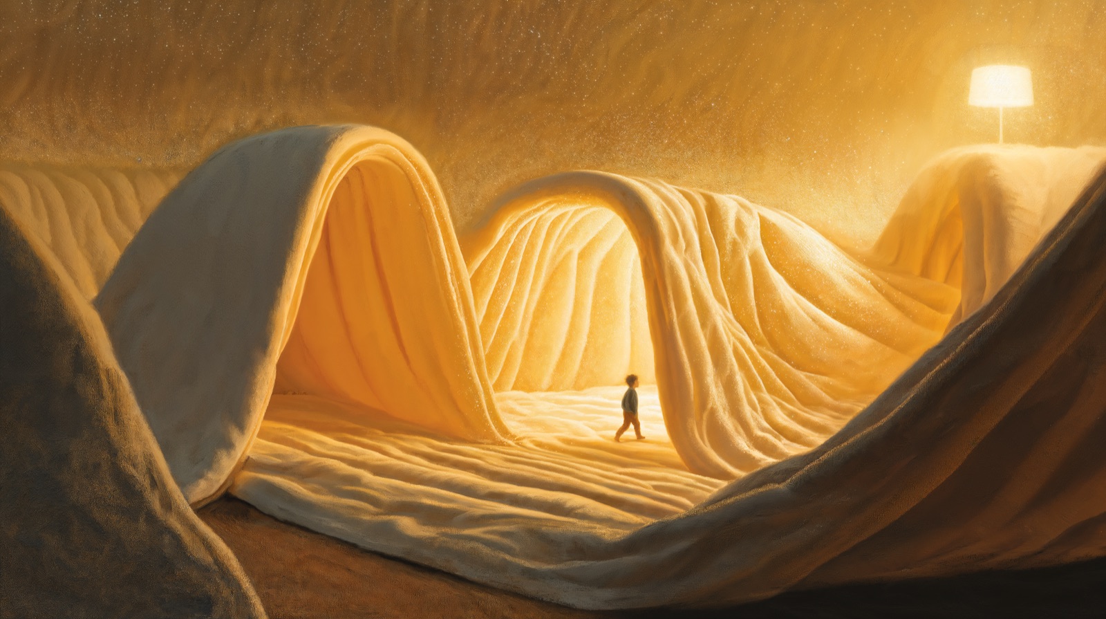 Boy Playing in Blankets