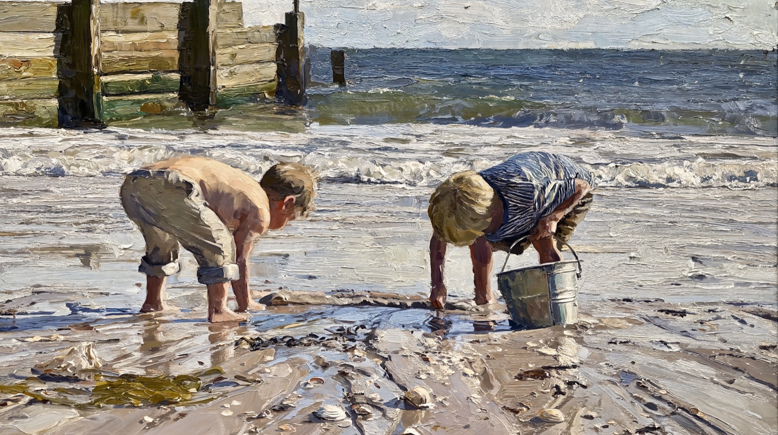 Boys Playing in Sand