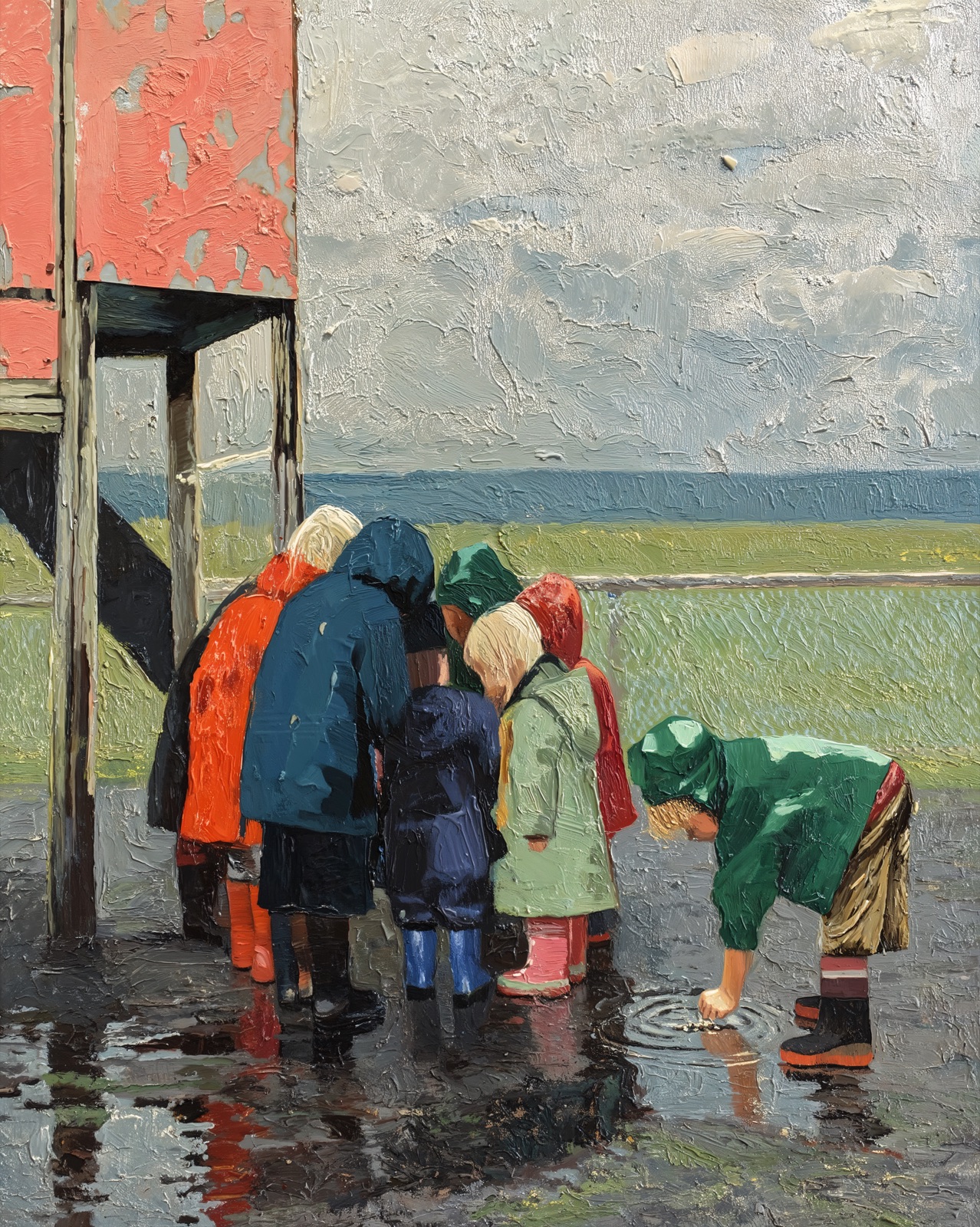 Children Playing After Rain 3